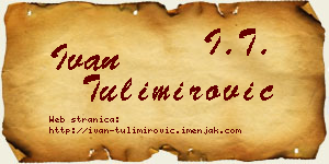 Ivan Tulimirović vizit kartica